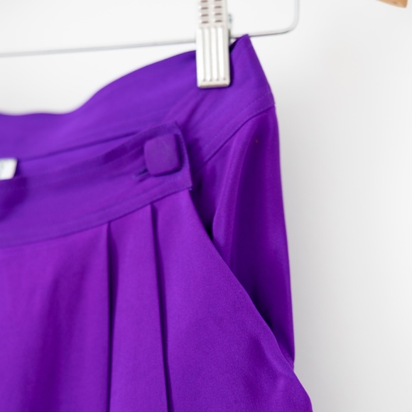 Vintage Shelley Walsh/ Holt Renfrew Purple 100% silk Skirt Size XS - Picture 3 of 5